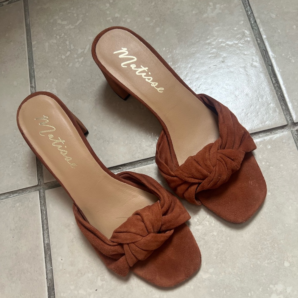Matisse Terracotta Knotted Suede Heeled Sandals